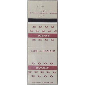 Ramada Hotel Matchbook Cover National Inns Renaissance Simple Brown on White